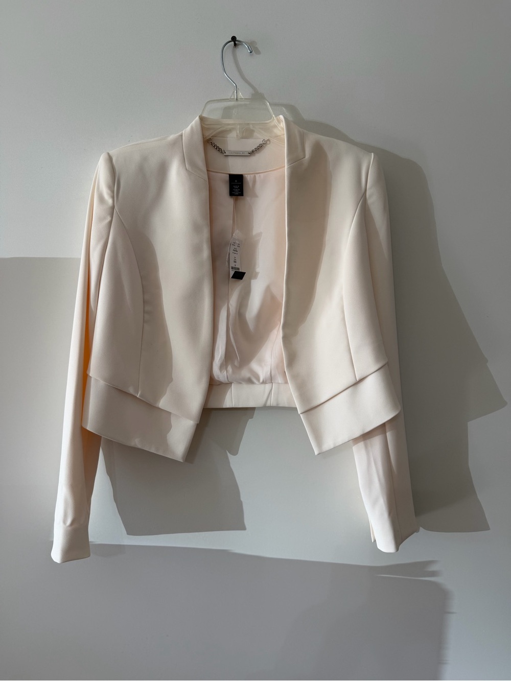White House Black Market Ivory Layered Cropped Blazer